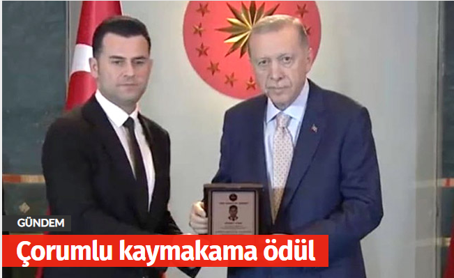 Çorum'lu Kaymakam Murat Beşikçi'ye Güvenlik Hizmet Ödülü aldı