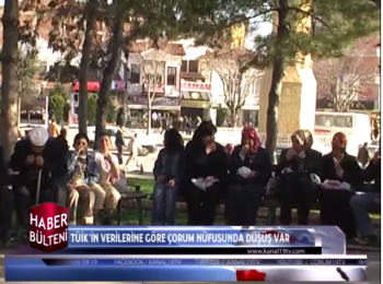 Çorum’un nüfusu 2014 yılında azaldı