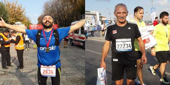 Çorumlu Baba-Oğul İstanbul Maratonunda Koştular