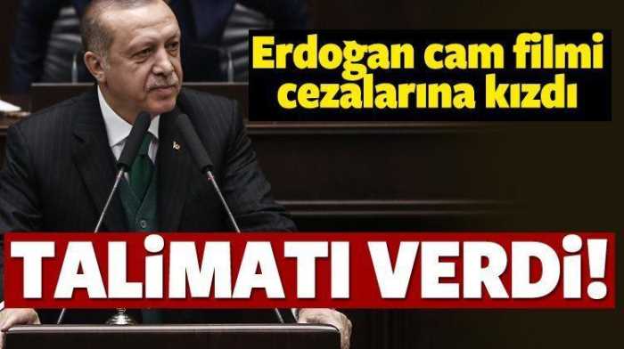 Cumhurbaşkanı Erdoğan'ın cam filmi cezalarına kızdı!