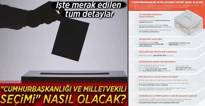 Cumhurbaşkanlığı ve milletvekili seçimi nasıl olacak?