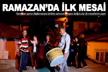 Davulcuların Ramazan'da ilk sahur mesaisi