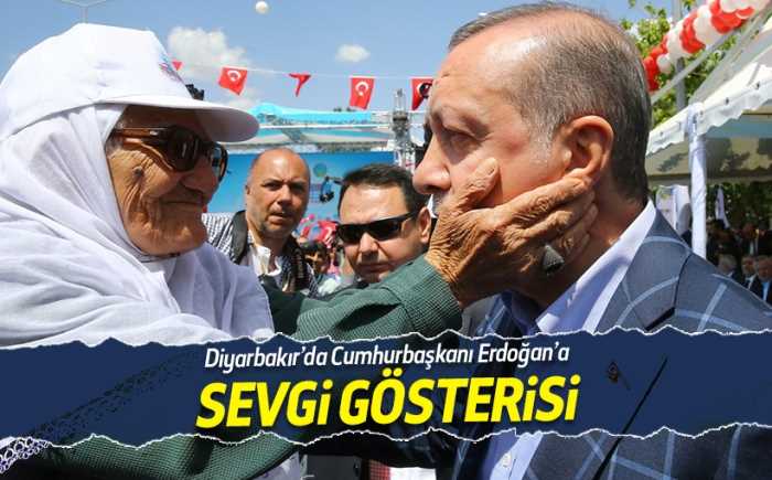 Diyarbakır'da Cumhurbaşkanı Erdoğan'a sevgi gösterisi