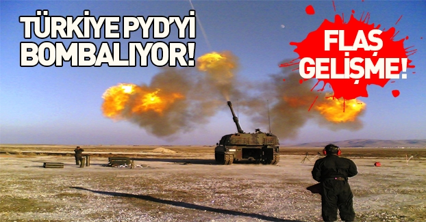 Fırtına obüsleri Azez'deki PYD mevzilerini vuruyor! 