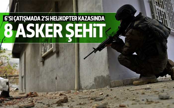 Hakkari'nin Çukurca ilçesinde 8 asker şehit olurken, sekiz asker de yaralandı. Öte yandan 15 PKK'lı teröristin de etkisiz hale getirildiği açıklandı. 