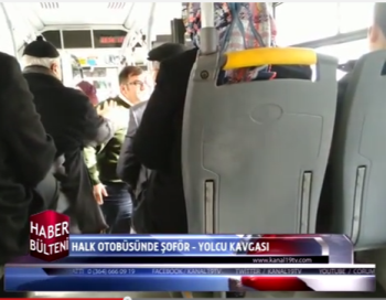 HALK OTOBÜSÜNDE ŞOFÖR YOLCU TARTIŞMASI 