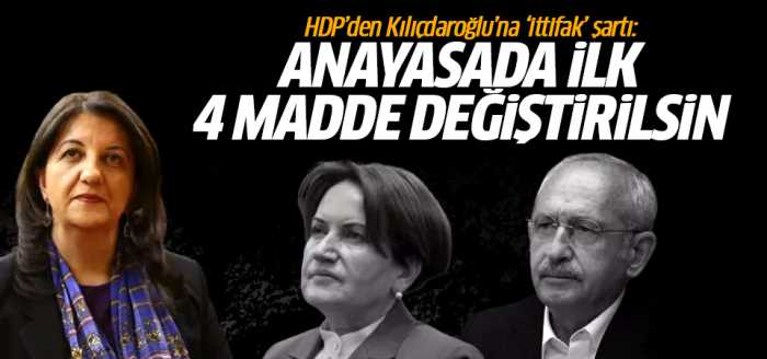 HDP "Anayasanın ilk dört maddesi kaldırılsın yoksa Kürt sorunu tartışılamaz"dedi
