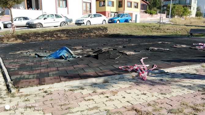 İki ayaklı Magandalar Park Yaktı