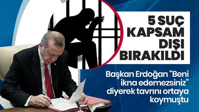 İnfaz düzenlemesinde 5 suç kapsam dışı!