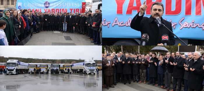 ÖZEL HAREKAT POLİSLERİNE 2 TIR, TERÖR MAĞDURLARINA 4 KAMYON YARDIM