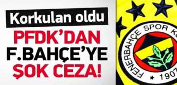 PFDK'dan Fenerbahçe'ye 1 maç ceza