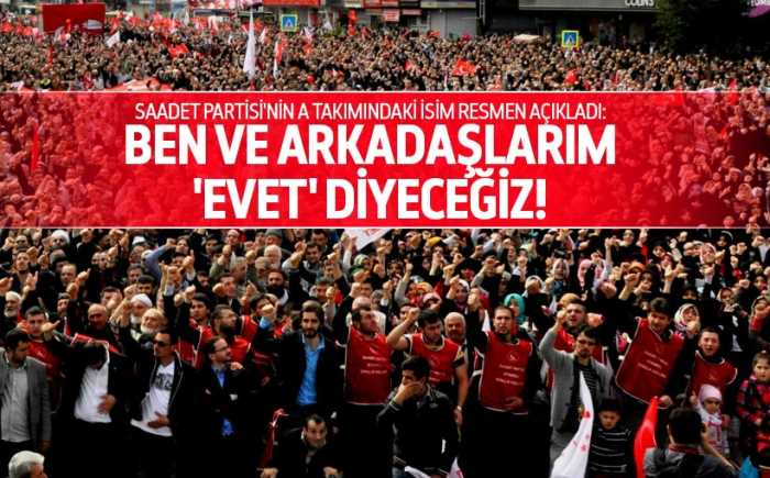 Saadet Partisi Gerger İlçe Başkanı Zeynal Aslan, partisinin ‘hayır’ kararına karşılık meclis üyeleriyle birlikte EVET diyecek