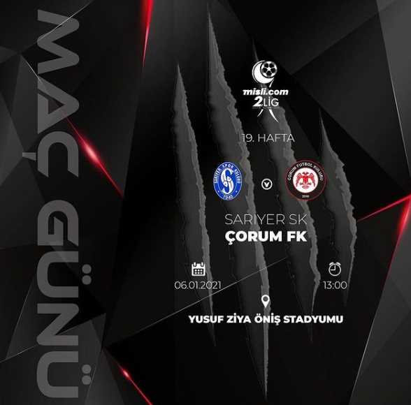 Sarıyerspor 1-1 Çorum FK