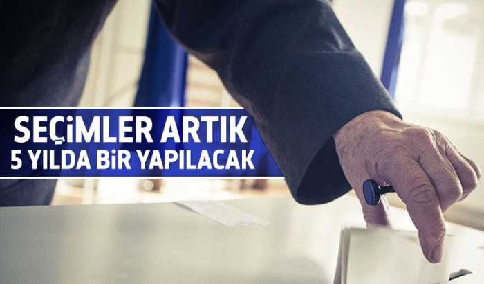  Seçimler 5 yılda bir Yapılacak