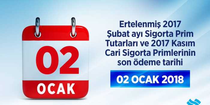 SGK prim ödemelerinde son tarih 2 Ocak