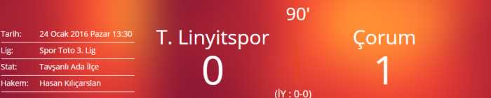 Tavşanlı Linyitspor: 0-1 Çorum Belediyespor 