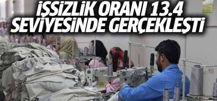 Temmuzda işsizlik oranı yüzde 13.4 oldu