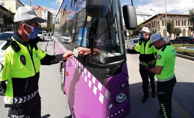 Trafik Özel halk otobüslerine denetim yaptı