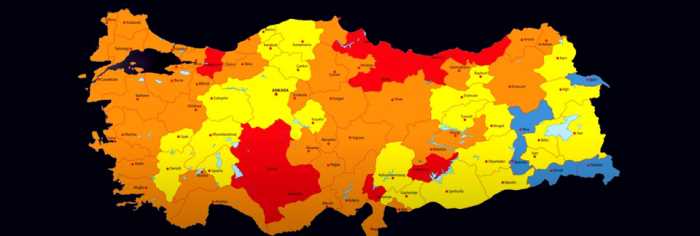 Türkiye'nin koronavirüs risk haritası