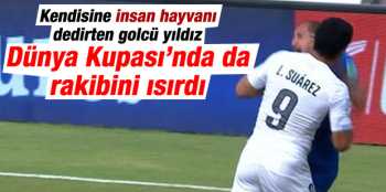 Uruguaylı Luis Suarez yine rakibini ısırdı