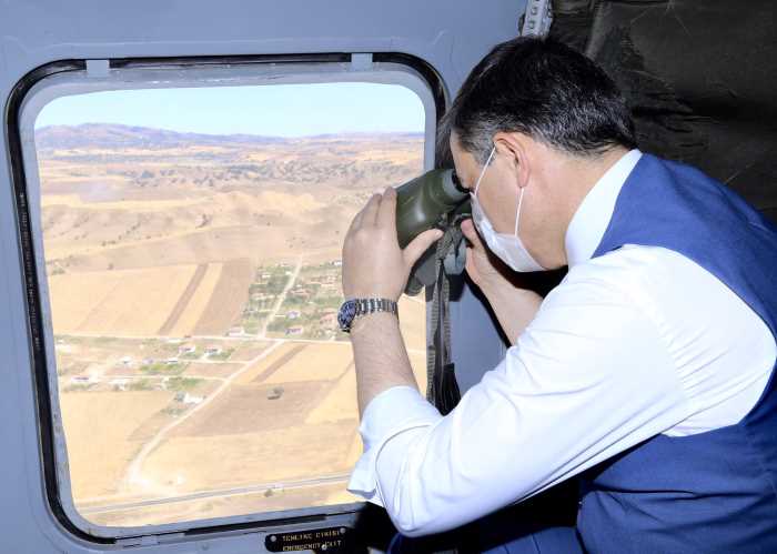 Vali Mustafa Çiftçi Helikopter ile Havadan Trafik Denetimi yaptı