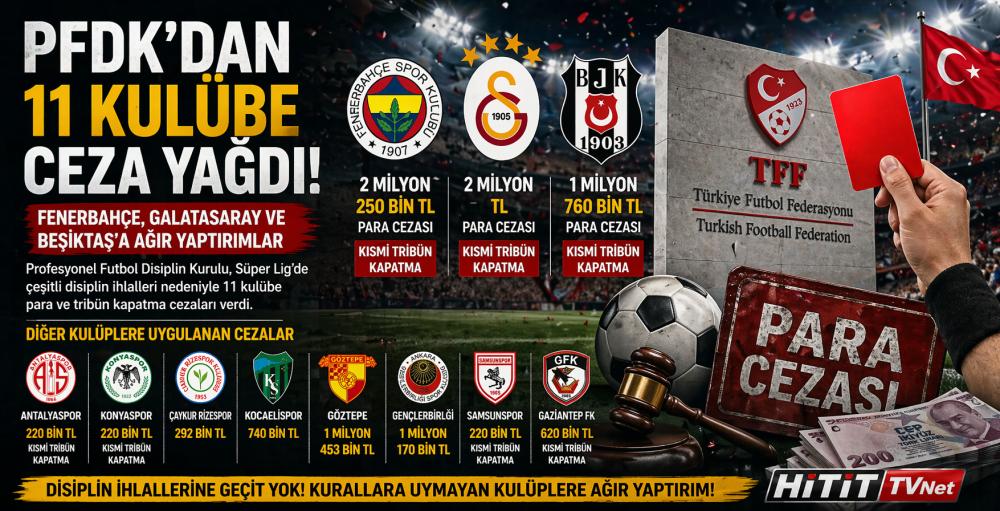 "PFDK Kararları Açıklandı 11 Kulübe Milyonluk…