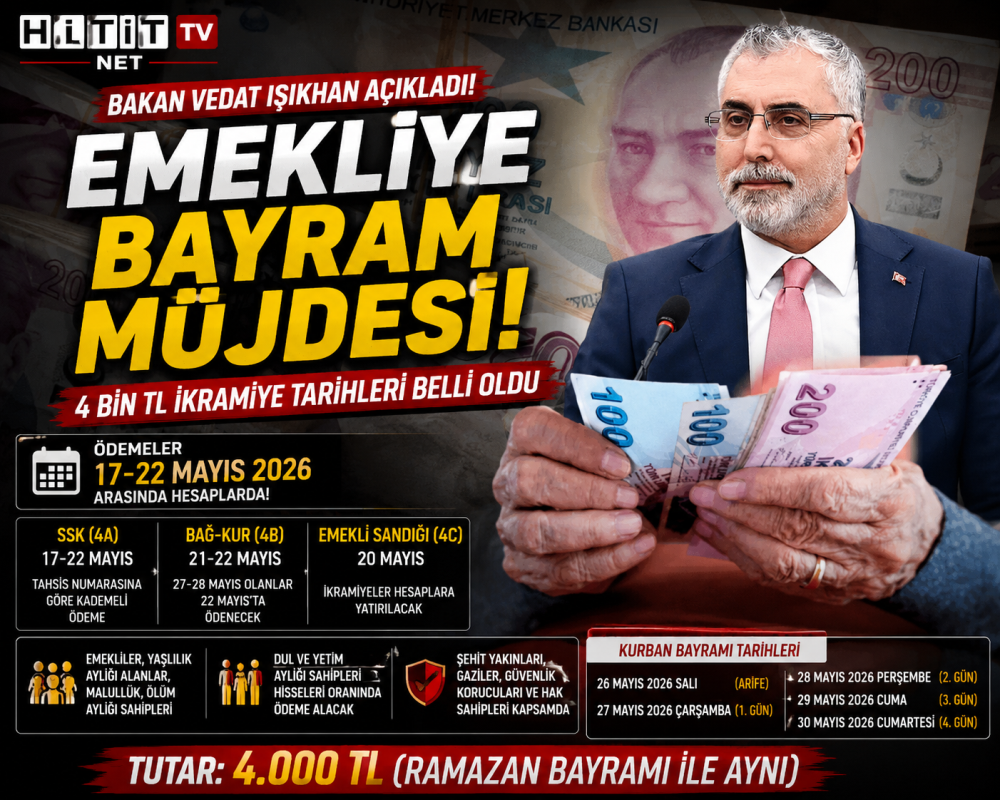 4 Bin TL İkramiye 17–22 Mayıs’ta Yatırılacak!
