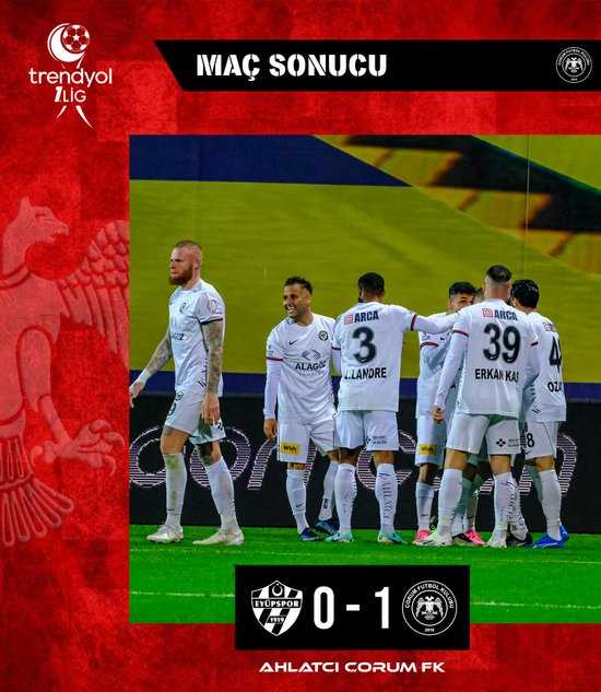 AHL Çorum FK Lider Eyüpspor'u Evinde 1-0 Yend…
