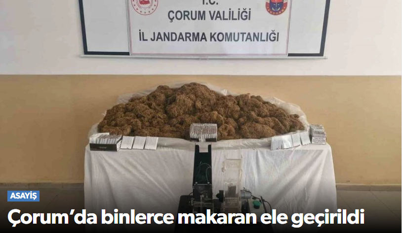 Çorum | Alaca'da Binlerce Makaran Ele Geçiril…