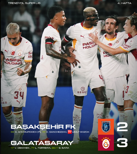 Galatasaray Başakşehir’i 3-2 Devirdi! 3 Puan 3 Gol…