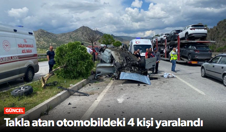 Osmancık'ta Trafik Kazasında 1’i çocuk 4 kişi Yaralandı